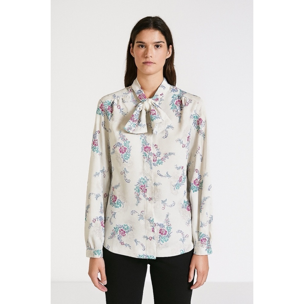 Rhoda Lee x Vintage Pussybow Tropical Hibiscus Floral Blouse